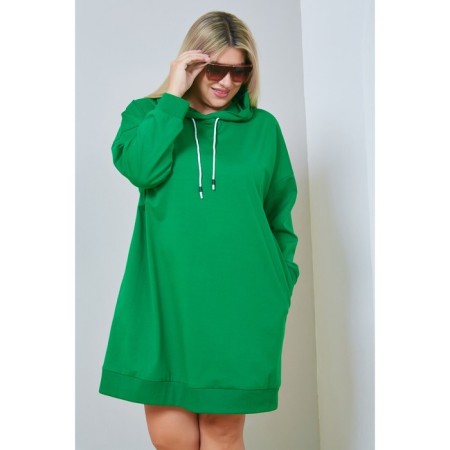 Women's dress, size 64, green color-1