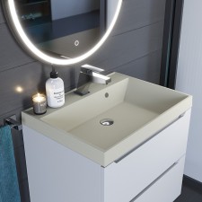 Sink uperwood Classic Quartz 60 cm, quartz, beige matte, linen