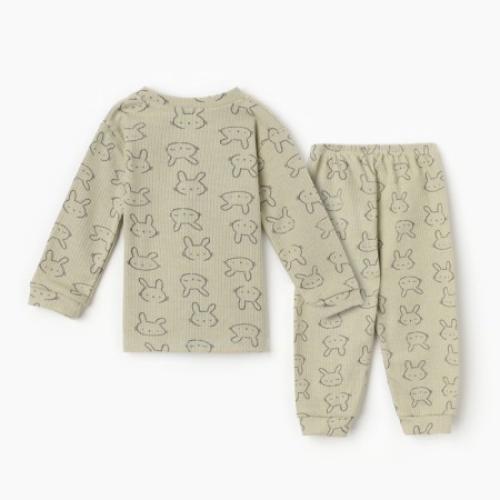 Kit for children (longshit, pants), olive color, height 98 cm-5