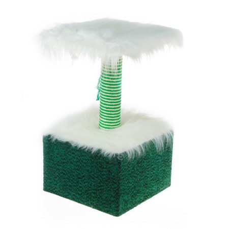 The house is small for cats, fur/velor, 34 x 34 x 60 cm, green-3