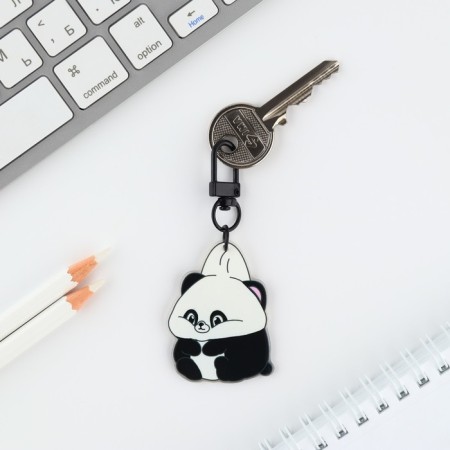 Acrylic keychain "Panda" with carbine, 5 x 3.7 cm-2