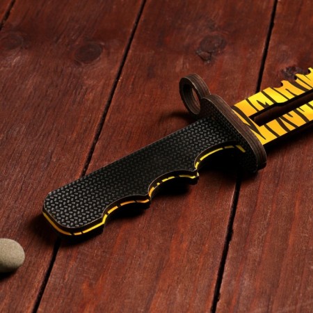 Souvenir weapon made of wood "Bayonet Knife", yellow leopard-1