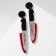 Acryl Earrings "knives" bloodied, red-white color in ferrous metal