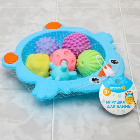 A set of developing tactile balls "chicken", 6 pcs, with a squeak, color mix, crumb I-5