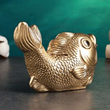Piggy bank "Fish" Golden, 20x12x15cm-2