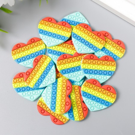 Decor for creativity rubber "Hearts" set 15 pcs mix 3x3.5 cm-2