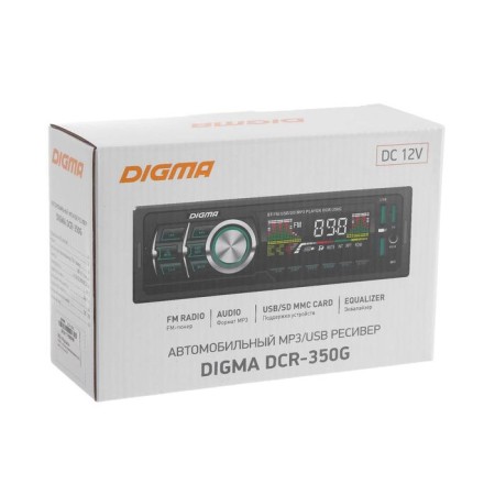 DIGMA DCR-350G, 1DIN, 4 x 45 W, Bluetooth, USBX2, AUX, SD-5