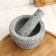 A mortar with a pestle made of stone is large, 450 ml, gray, in a box