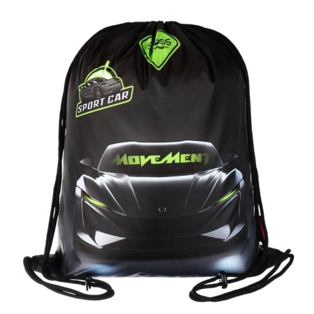 School backpack 40x33x15cm, ergonomic back, Across 410, gray/green-10