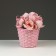 Wicker basket, D16 x 13.5 x 20 cm, pink, bamboo