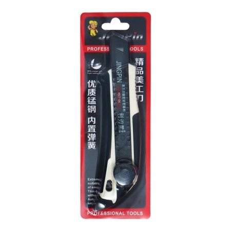 Chancellery knife, 18 mm, white, black blade-8