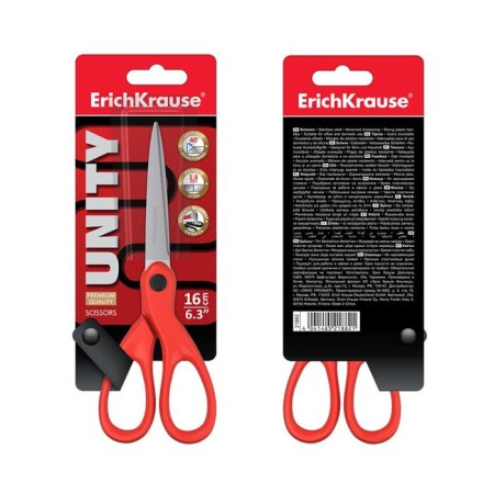 Scissors Erichkrause Unity, 16 cm, red-3