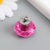 Handle for the casket Metal "Crystal Pink" silver 2.6x2.6x2.4 cm