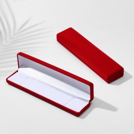 Velvet case for bracelet/chain/clock "Penal", 21.5 × 5 × 2.5, red color, white insert-1
