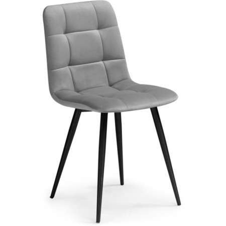 Stool on a metal frame chilli to metal/velor, black/dark gray 44x50x85 cm