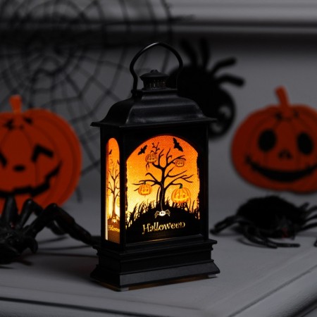 LED figure "Lantern with a witch" 6 × 13 × 4 cm, plastic, batteries AG13x3, glow warm white