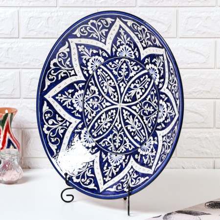 Largan Rishtan ceramics "Flowers", 42 cm, blue-2