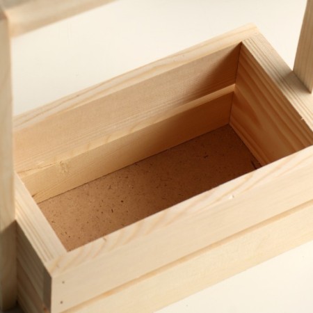 Wooden Kashpo 20 × 11 × 25 (9) cm, with a handle, with a slot-3