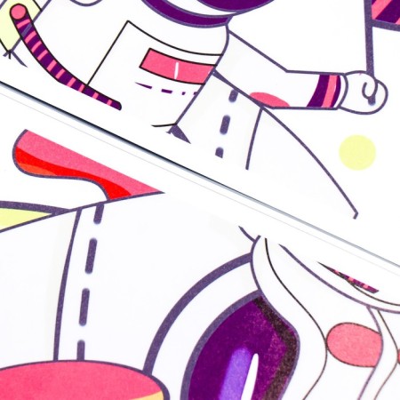 Sticker Plastic Interior color "Cosmonaut on the rocket" 30x60 cm set 2 sheets-2
