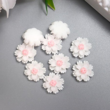 Coboson "Flower", white color 1.3 cm-2