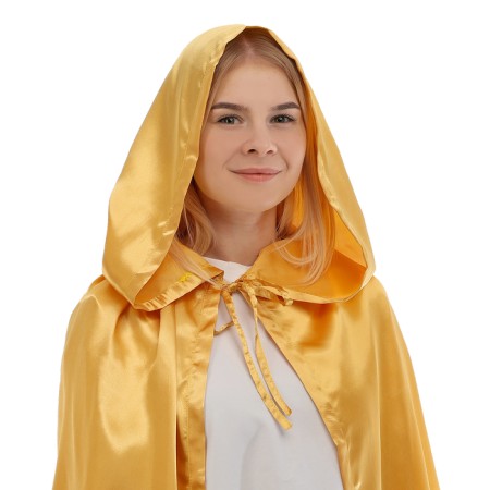 Carnival cloak of children, satin, color golden length 85cm-1