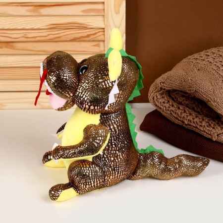 Soft toy "Dragon", 27 cm, gold color-2
