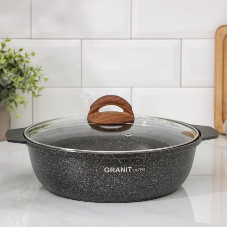 Granit Ultra Original, 3 l, glass cover, anti-stick coating, black color, black