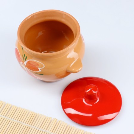 Set of pots # 5 with pens 6x0.5l, cornflower melted milk-11