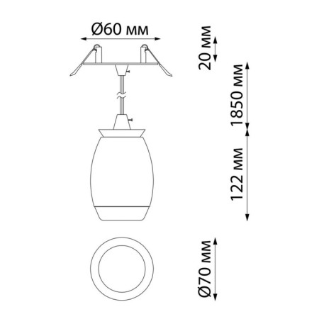 Lamp built -in moisture -proof Gent IP44 GU10 9W-1