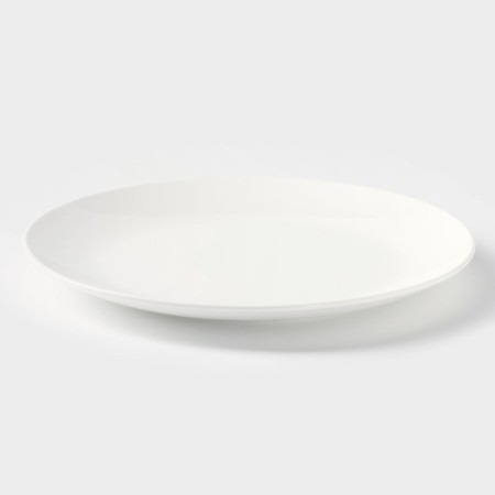 Porcelain plate lunch with a thickened edge Wilmax Olivia Pro, D = 25.5 cm, white color-1