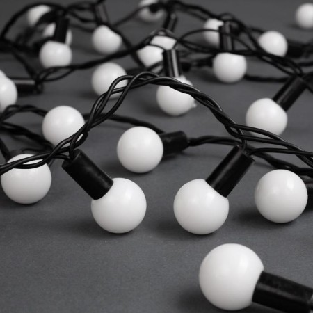 Garland “thread” 10 m with nozzles “balls 2.5 cm”, IP44, dark thread, 100 LED, glow of white and blue, blinking, 220 V-1