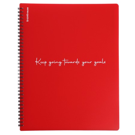 Folder 30 inserts on spirals, A4, 600 μm, Erichkrause "Classic Words", texture "Sand", red, mix-8