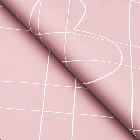 Film for flowers matte, "Happy Valentine's Day", 58x58cm, pink-1