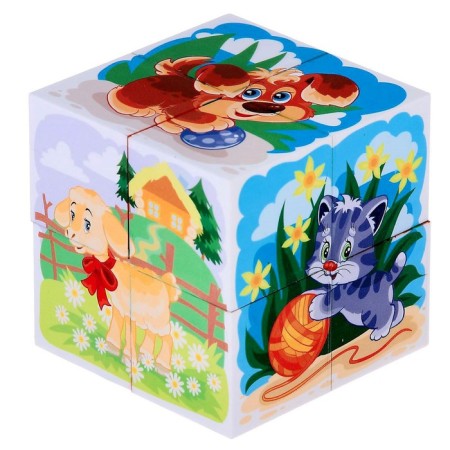 Cubes "Pets and their kids", 8 pieces-1