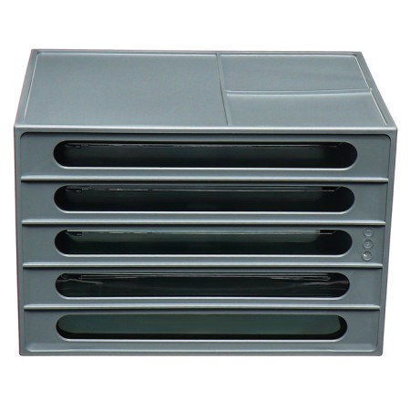 File-cabinet 4-sectoral Istanm, gray case, black trays-3