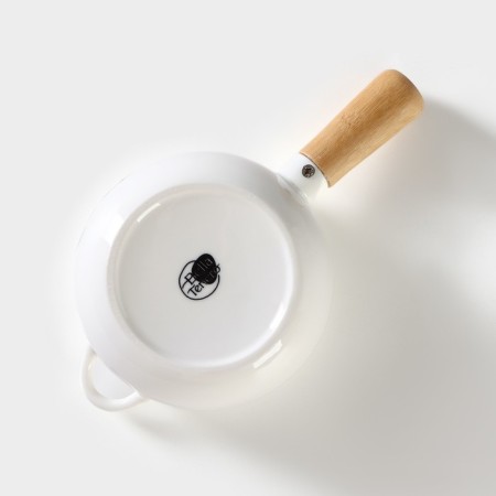 Porcelain Fooldine with a handle on the Bellatenero bamboo stand, 400 ml, 20.5 × 11.5 × 6.5 cm, white color-7