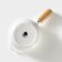 Porcelain Fooldine with a handle on the Bellatenero bamboo stand, 400 ml, 20.5 × 11.5 × 6.5 cm, white color