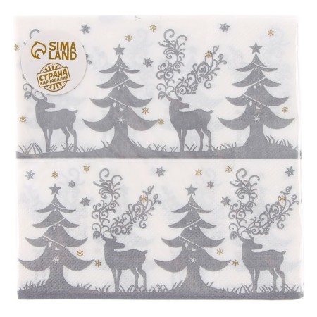 Paper napkins "Winter Forest", 33x33 cm, set 20 pcs.-3