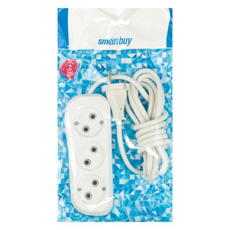 Extension cordbuy, 3 sockets, 2 m, 10 a, 2200 W, PVS 2x1 mm2, without salary, white-1
