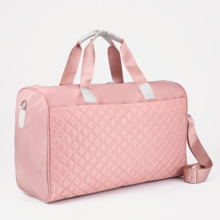 Road bag with lightning, external pocket, long belt, suitcase holder, pink color