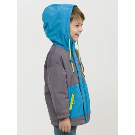 Windbreaker for boys, height 104 cm, gray color-4