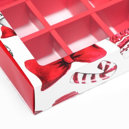 Folding box under 9 sweets, New Year's flashlight, 13.7 x 13.7 x 3.5 cm-8