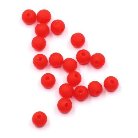 Feeder bead Namazu Soft Beads, PVC, Round, D = 5 mm, red 20 pcs.-1