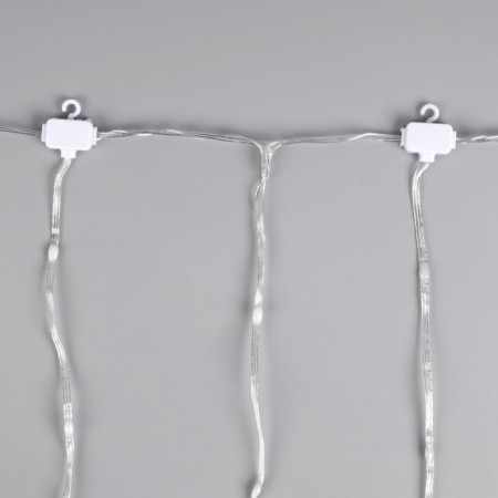 Smart garland "fringe" 2 × 0.4 m dew, IP20, silver thread, 99 LED, remote control, application, glow RGB, USB-8