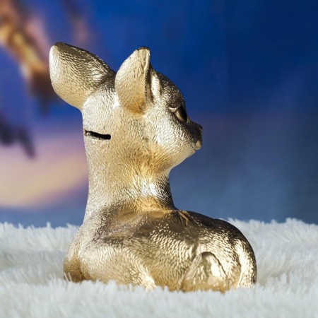 New Year's piggy bank "deer" gold 17x10x18cm-3