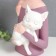 Polystone souvenir "Baby with a scythe, a bow in peas, with a cat" 36x12x15.5 cm