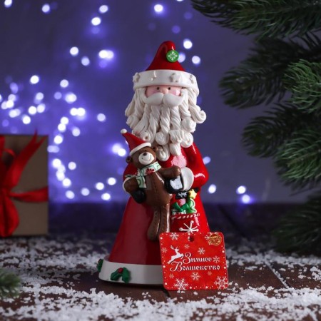 Christmas tree decoration "Santa Claus with a curly beard" 10x19 cm, mix-3