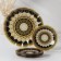 Diningral “Mehendi”, 7 objects: D = 30 cm - 1 pc, D = 18 cm - 6 pcs, white color with black