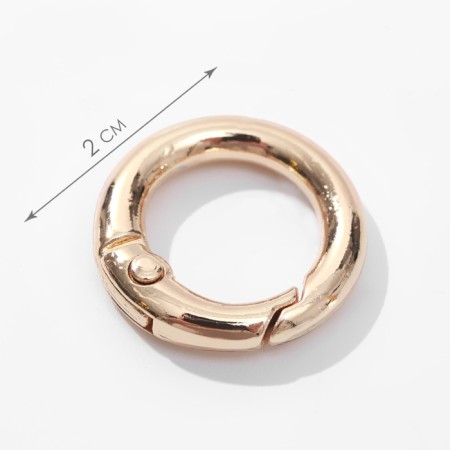 Karabin ring, d = 13/20 mm, thickness - 3.5 mm, 5 pcs, gold color-1