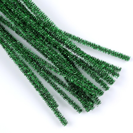 Wire with pile for crafts “Shine”, set 50 pcs, size 1 pc: 30 × 0.6 cm, green color-1